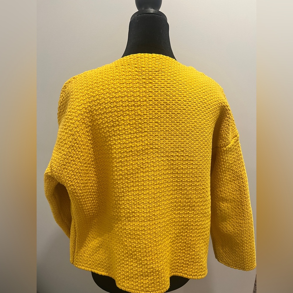 Babaa‎ 100% Spanish Cotton Yellow Knit Sweater Designer - Picture 3 of 12